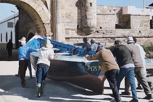 Men moving a Boat